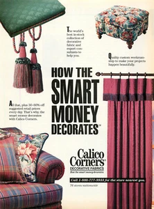 Magazine Print Ad CALICO CORNERS 1993 Upholstery Curtains Decorative Fabrics - Picture 1 of 1