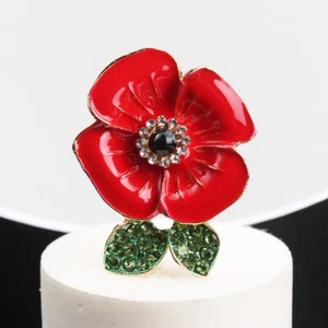 Broche de amapola de esmalte al aceite individual creativo sofisticado de moda - Imagen 1 de 5