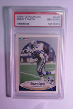 1990 Fleer Update Football Card U-40 Emmitt Smith Rookie RC PSA 10