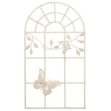 Nostalgia window metal frame butterfly antique style cream white 97cm