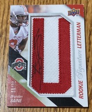 *CORNER WEAR* 2011 UPPER DECK BRANDON SAINE LETTERMAN “U” AUTO 69/75 OHIO STATE