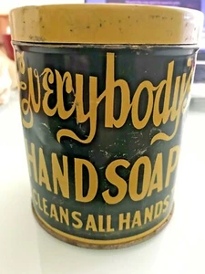 Jabón de manos Everybodys 1920 publicidad gráfica lata limpia todas las manos Cambridge MA - Imagen 1 de 6