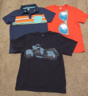 Niños 10-12 Camisetas, Polo, Gymboree, Crazy 8, Azul y Naranja, Motocicleta Foto 1 de 4
