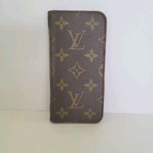 Authentic Louis Vuitton LV Monogram Folio iPhone X Case Brown Pink Phone Case - Picture 1 of 12
