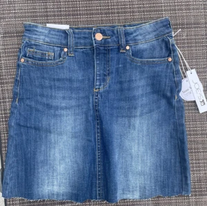 NWT Joe's Jean's Blue Denim Cut Off Hem The Bella A-Line Mini Skirt Size 12 - Picture 1 of 4