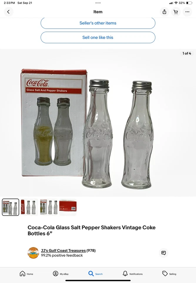 Coca-Cola Glass Salt and Pepper Shakers 2009