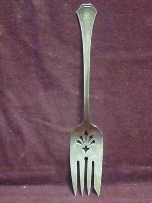 Tenedor de carne fría Reed & Barton Sterling 1912 Columbia 7 7/8" 53 gramos monograma M Foto 1 de 4