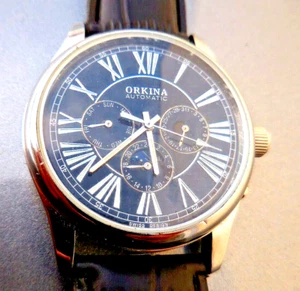 Mtr ORKINA AUTOMATIQUE;DATE,JOUR & PHASE LUNE(MOV REGLAGES A REVOIR)TBE GENERAL - Picture 1 of 10