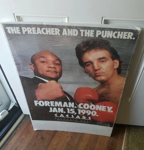 George Foreman Vs Gerry Cooney Vintage 1990 Boxing Title Poster Cover