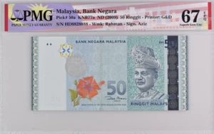 2009 Malaysia 50 Ringgit P50a Banknotes UNC PMG 67 EPQ S/N HD8828888 - Picture 1 of 2