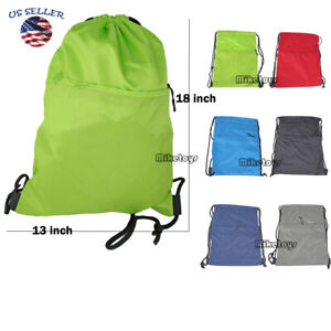 Heavy duty Pocket Drawstring Bag Backpack Cinch Sack BRAND NEW