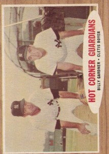 1962 Topps #163 Hot Corner Guardians Billy Gardner Cletis Boyer