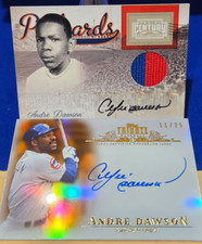 2 Card ANDRE DAWSON 2013 Topps Gold /25 Postcards 2 Color Jersey Auto /49 LOT