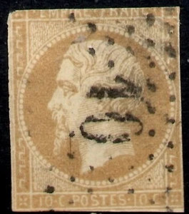 FRANCE SCOTT 14c TYPE II NAPOLEON III IMPERF USED - Picture 1 of 1