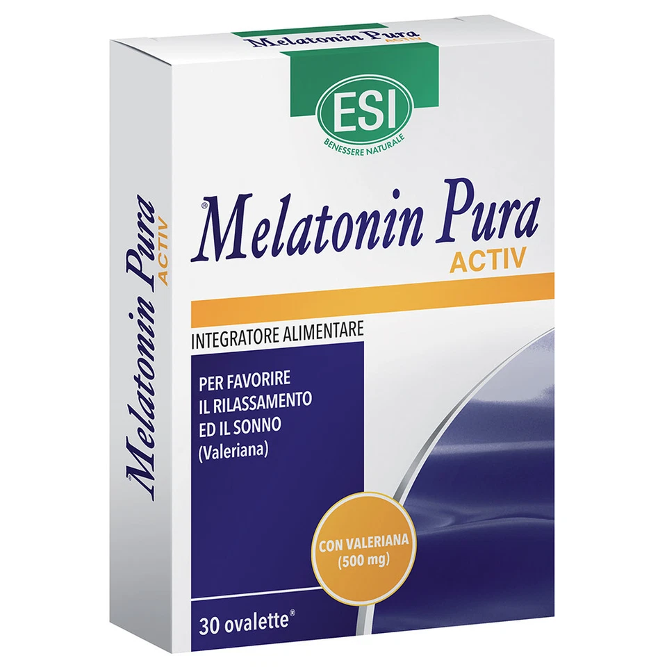 ESI MELATONI PURA ACTIV + valeriana 30 ovalette sonno relax insonnia sleep - Immagine 1 di 1