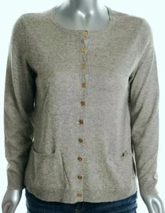 Nuevo Cárdigan Suéter Ralph Lauren Seda Cachemira Gris Gris PM M Para Mujer - Imagen 1 de 1