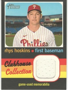 2020 Topps Heritage High No. Clubhouse Collection Game Used Rhys Hoskins #CCR-RH - Picture 1 of 2