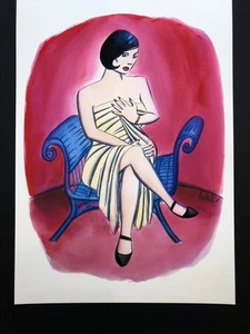 LOUSTAL AQUARELLES FEMME ROUGE TIRAGE D'ESSAI FORMAT A4 POUR  PORTFOLIO - Picture 1 of 1