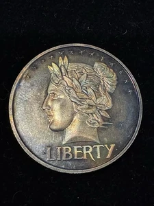 LIBERTY ST SAINT-GAUDENS ONE CENT TRIBUTE - 2 OZ REINES SILBER - 999 Silber getönt - Bild 1 von 2