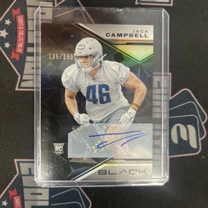 Jack Campbell 2023 Panini Black Rookie Auto /199 Detroit Lions🔥🏈 NFL - Picture 1 of 2