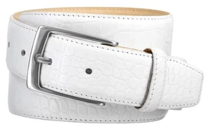 Joseph Men's Dress Belt Solid Brass Buckle Genuine Full-Grain Cowhide Leather - Picture 1 of 9