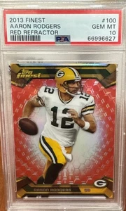 2013 Aaron Rodgers Finest Red Refractor PSA10 /50 - Picture 1 of 2
