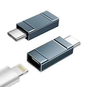 2-Pack USB-C to Apple-Compatible Adapter – Compatible with iPhone 16/15 Series - Picture 1 of 26