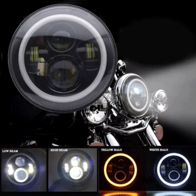 Proyector sellado de faros LED DRL de 7 pulgadas para Harley-Davidson Dyna Sportster Foto 1 de 4