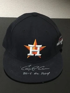 Carlos Correa signed 2015 POSTSEASON NEWERA 59 Fitting Hat INSCRIBED 2015 AL ROY - Picture 1 of 6