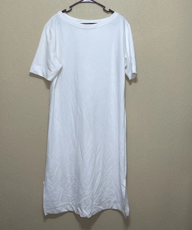 Prologue Women's Short Sleeve Shirt Dress White SZ XL