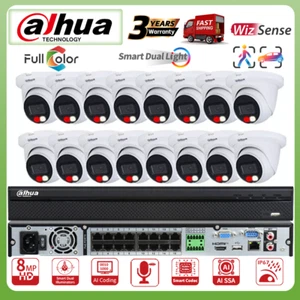 Sistema di telecamere di sicurezza Dahua 16ch POE 4K Full Color Night MIC doppia luce esterno - Foto 1 di 24