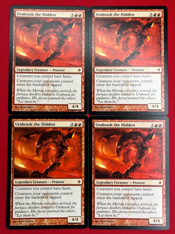 MTG 4X Urabrask the Hidden X4 New Phyrexia Magic - LP/MP - Image 1 of 1