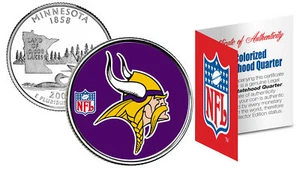 MINNESOTA VIKINGS NFL MN U.S. Statehood Quarter U.S. Coin *Licensed* - Picture 1 of 1