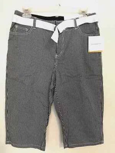 Croft & Barrow Womens Shorts 6 Black White Bermuda Natural Fit Stretch Check - Picture 1 of 5