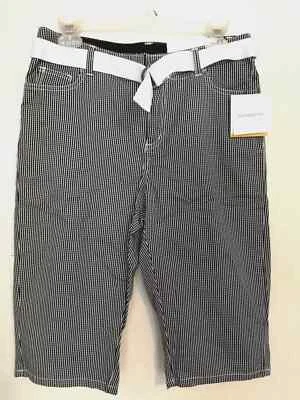 Croft & Barrow Womens Shorts 6 Black White Bermuda Natural Fit Stretch Check - Image 1 of 4