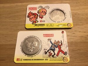 5 euro BU Belgique 2023 Spirou et Fantasio relief commemorative coincard