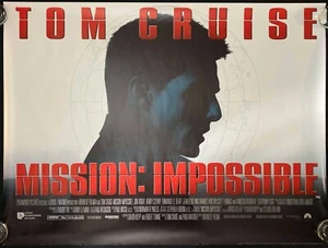 Mission Impossible Original Quad Movie Film Cinema Poster Tom Cruise 1996 - Imagen 1 de 8