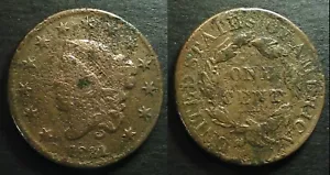 1831 Coronet Head Large cent with Strike Through mint error. - Picture 1 of 1