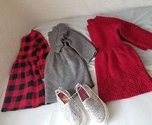 Lot of 3PC Cat & Jack Girl Dresses Toddler Size 2-3T, Best for Autumn & Winter - Picture 1 of 9