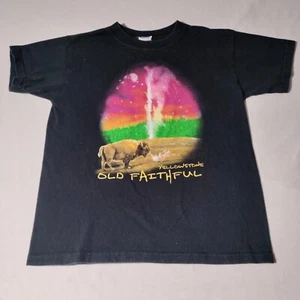 Yellowstone National Park Old Faithful Geyser Nature Youth T Shirt Anvil - Picture 1 of 22
