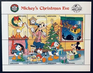 GRENADA MICKEY'S 60TH ANV CHRISTMAS EVE DISNEY STAMPS 1988 MNH SANTA & SLEIGH - Picture 1 of 1