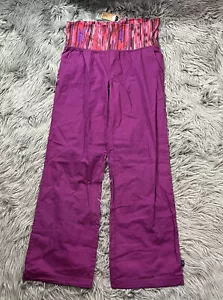 prAna Womens Mid Rise Relaxed Fit Sidra Pant Light Red Violet XL Roll Down Waist - Picture 1 of 7