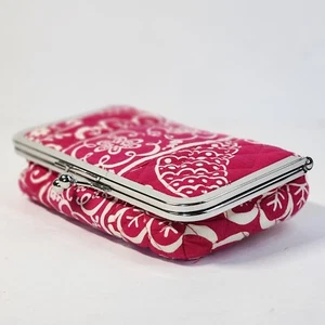 Estuche Bolsa de Maquillaje Cosmético Vera Bradley Rosa Giratorio Pájaros Kisslock - Imagen 1 de 12