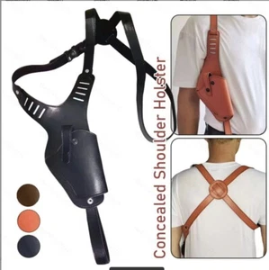Leather Tactical Concealed Underarm Shoulder Gun Pistol Holster - Picture 1 of 10
