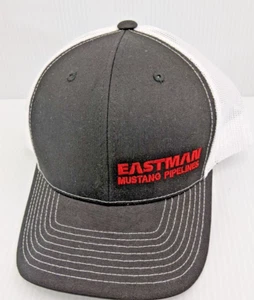 Trucker Hat Eastman Mustang Pipelines Logo Cap Gray Adjustable Snap Back Mesh - Picture 1 of 10