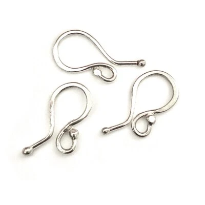Lot 3 Sterling Silver Hook Clasps 925 Hooks Clasp Findings Jewelry Supplies - Image 1 of 2