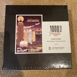 Lantern Press Atlanta Georgia Retro Skyline Chromatic 1000 Piece Puzzle Unopened - Picture 1 of 8