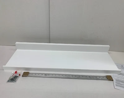 Pottery Barn Holman Handmade Floating Ledge Modern White 11.5" x 36" #U218 - Image 1 of 4