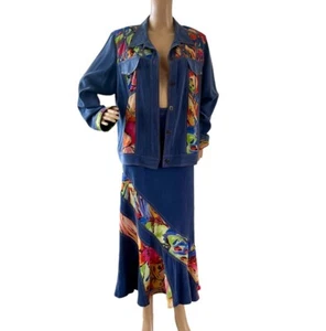 Vintage Tommy N LouLou Damen Chambray Rock Set Outfit Größe XL - Bild 1 von 5