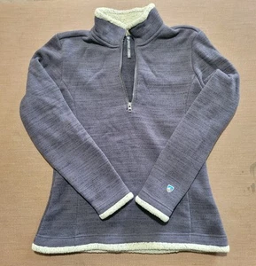 Kuhl Pullover Damen Größe L 1/4 Zip grau Pulli Sherpa gefüttert Fleece Outdoor - Bild 1 von 19